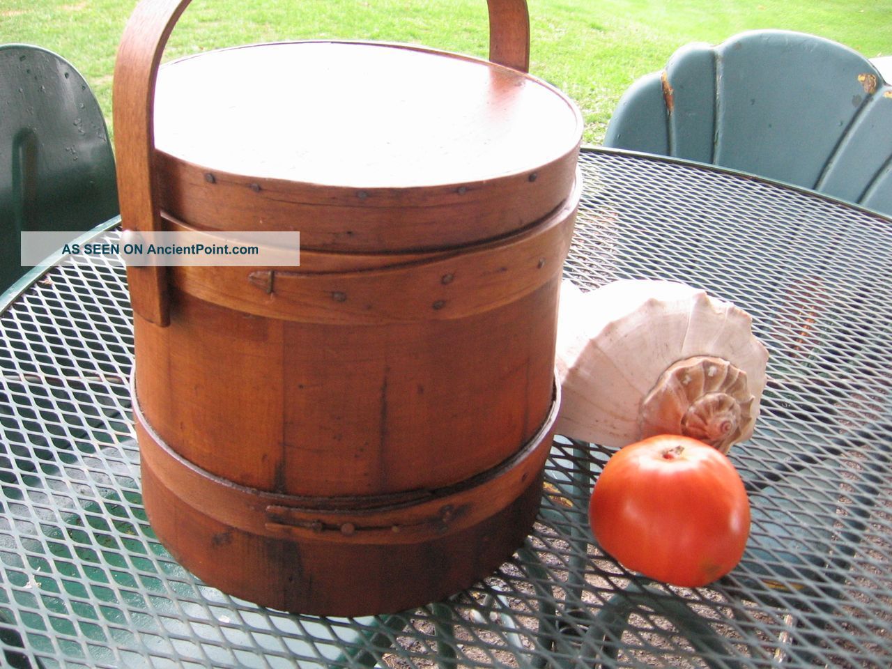 Found In Maine This Month Antique Pantry Box/firkin/sugar Bucket Primitives photo