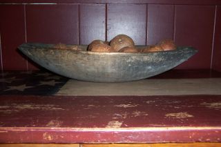 Antique Primitive Wooden Trencher Wood Dough Bowl photo