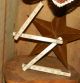 Vintage Wood Zig Zag Folding Ruler Tape Measure White Wooden Star Primitive Primitives photo 2