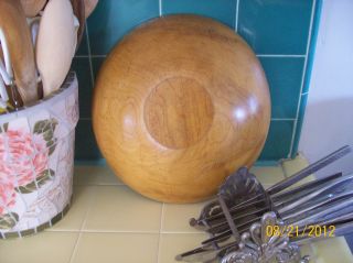 Primitive Wood Dough Bowl Medium Light Patina photo