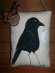 Primitive Halloween Crow Moon Ornie Wallhanging Pillow Tuck Blackbird Primitive Primitives photo 4