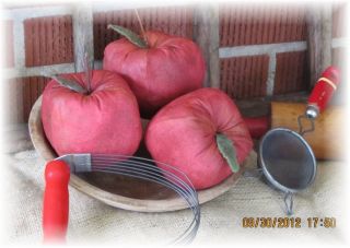 Primitive Fall Cinnamon Grungy Apples - Set Of 3 Large Apples - Wonderful Scent photo