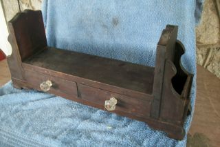 One Of A Kind Primitive Hand Made Desk And Stationary Organizer With Glass Knobs photo