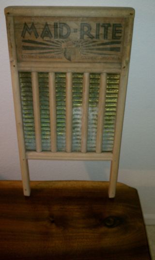 Vintage Maid - Rite Washboard Columbus Washboard Co.  Usa Large 12 X 24 photo