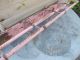 Antique Wall Mounted Hat Rack,  Oak And Cast Iron,  But Now Painted Pink Primitives photo 2