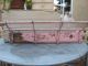 Antique Wall Mounted Hat Rack,  Oak And Cast Iron,  But Now Painted Pink Primitives photo 3