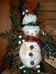 Vintage Red Handle Enamel Dipper~snowman~prim Primitives photo 1