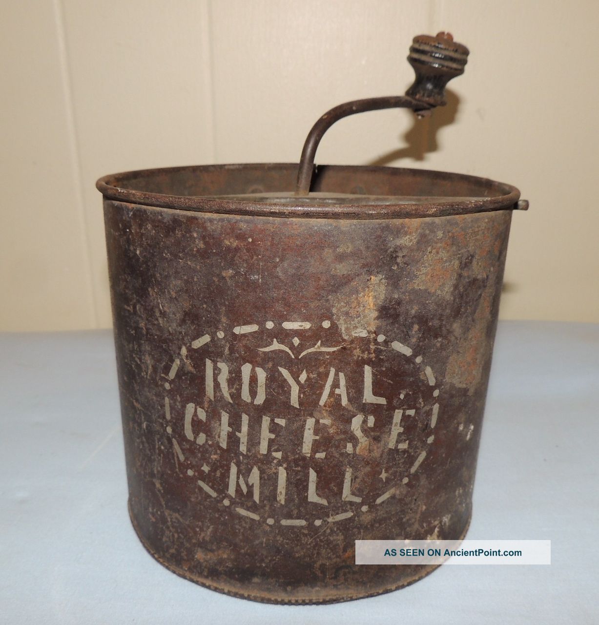 Antique Primitive Royal Cheese Mill W Japanned Finish Primitives photo