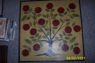 Primitive Floor Cloth,  Hand Painted photo