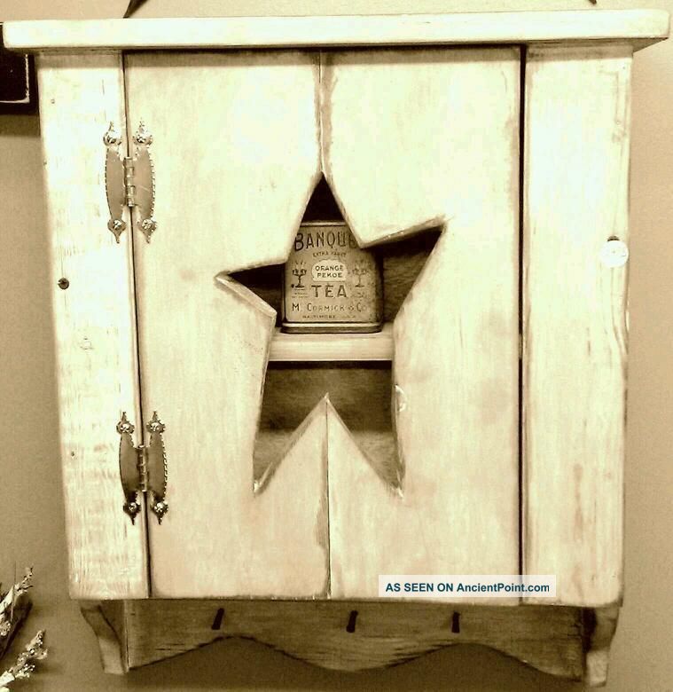 Primitive Handmade Star Wall/medicine Cabinet. .  You Choose Color Primitives photo