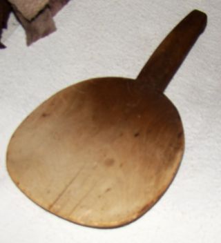 Early American Primitive Wooden Butter Paddle Scraper Treenware photo