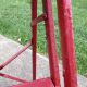 Vintage 1950`s Folding Metal 3 Step Ladder Stool - Red Primitives photo 2