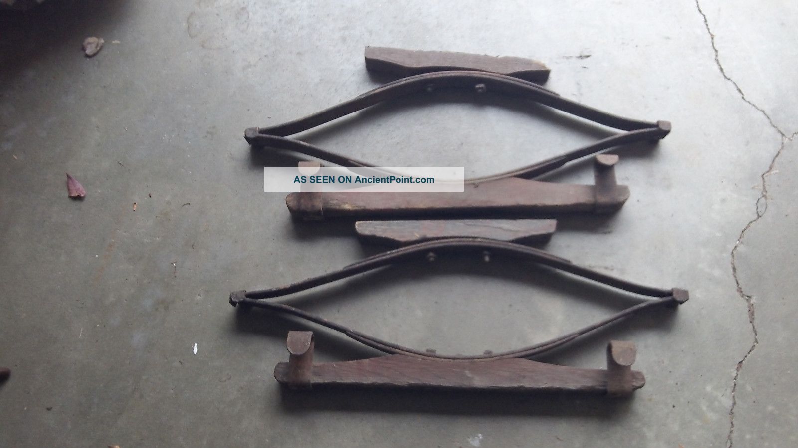 Pair Of Antique Iron Buggy Seat Springs Buckboard,  Horse Drawn Wagon Primitives photo