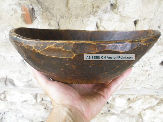 Find - An Old House Very Old Wooden Bowl - Hand Carved - Patina. Primitives photo