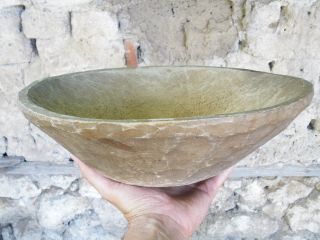 Find - An Old House Very Old Wooden Bowl - Hand Carved photo
