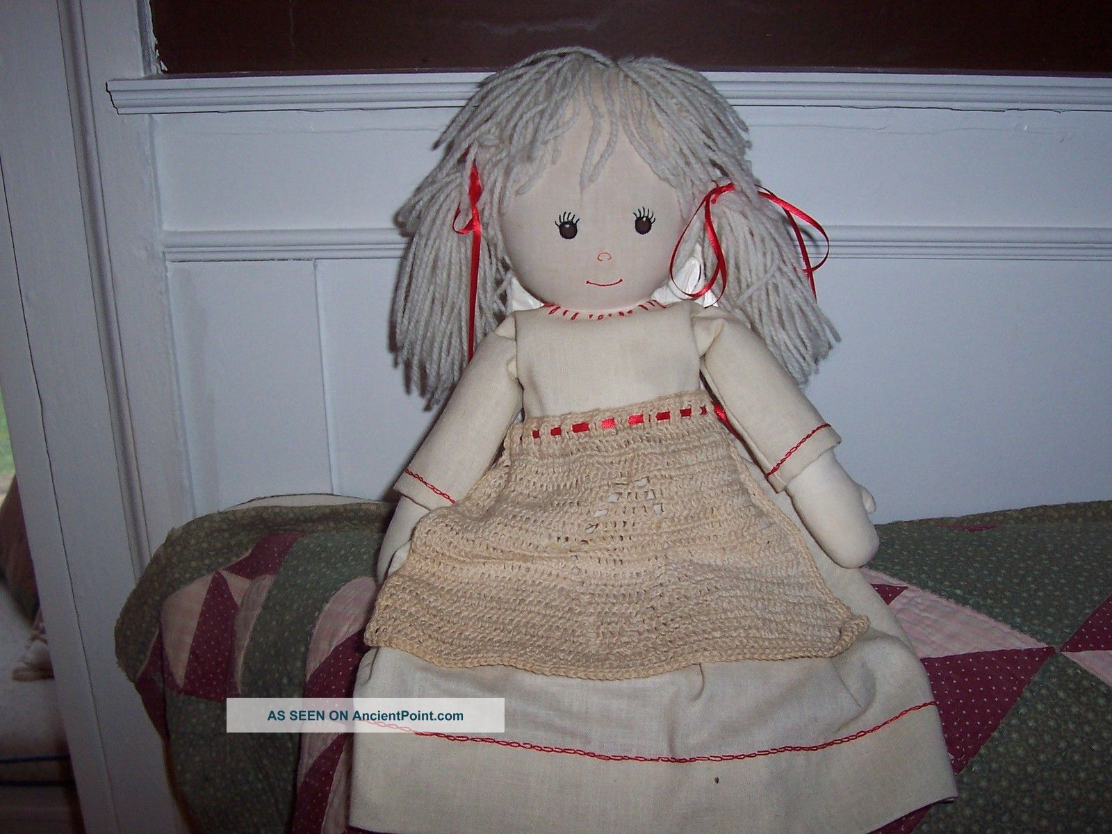 Primitive Cloth Doll,  Everything Handmade And Hand Stitched. Primitives photo