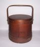 Antique Early Primitive 1800s Firkin Sugar Bucket With Lid And Handle Primitives photo 2