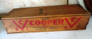 Vintage Cooper Cheese Box - Red And Blue Lettering photo