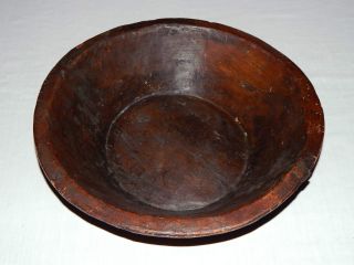 Antique Hand Carved Wooden Bowl 18th/19th C? Dough/mixing Wood Folk Primitive photo