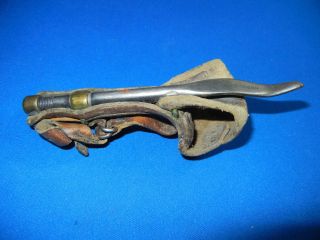 Antique Primitive Corn Husking Tool With Leather Hand Strap 