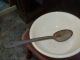 Vintage Pottery Old Rimmed Mixing Bowl W/ Old Metal Spoon Primitives photo 1