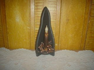 Primitive Candle Holder Grubby Candle Stick Berry Ring Eb25 photo