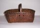 Antique Primitive Early Country Small Berry Gathering Basket Primitives photo 1