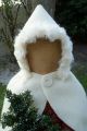 ♥ Early - Look Primitive Christmas Doll In Red ~~ White Wool Cape ♥rcp♥ Primitives photo 3
