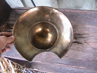 Antique 19th Century Primitive Brass Barbers Surgeon Blood Letting Bowl photo