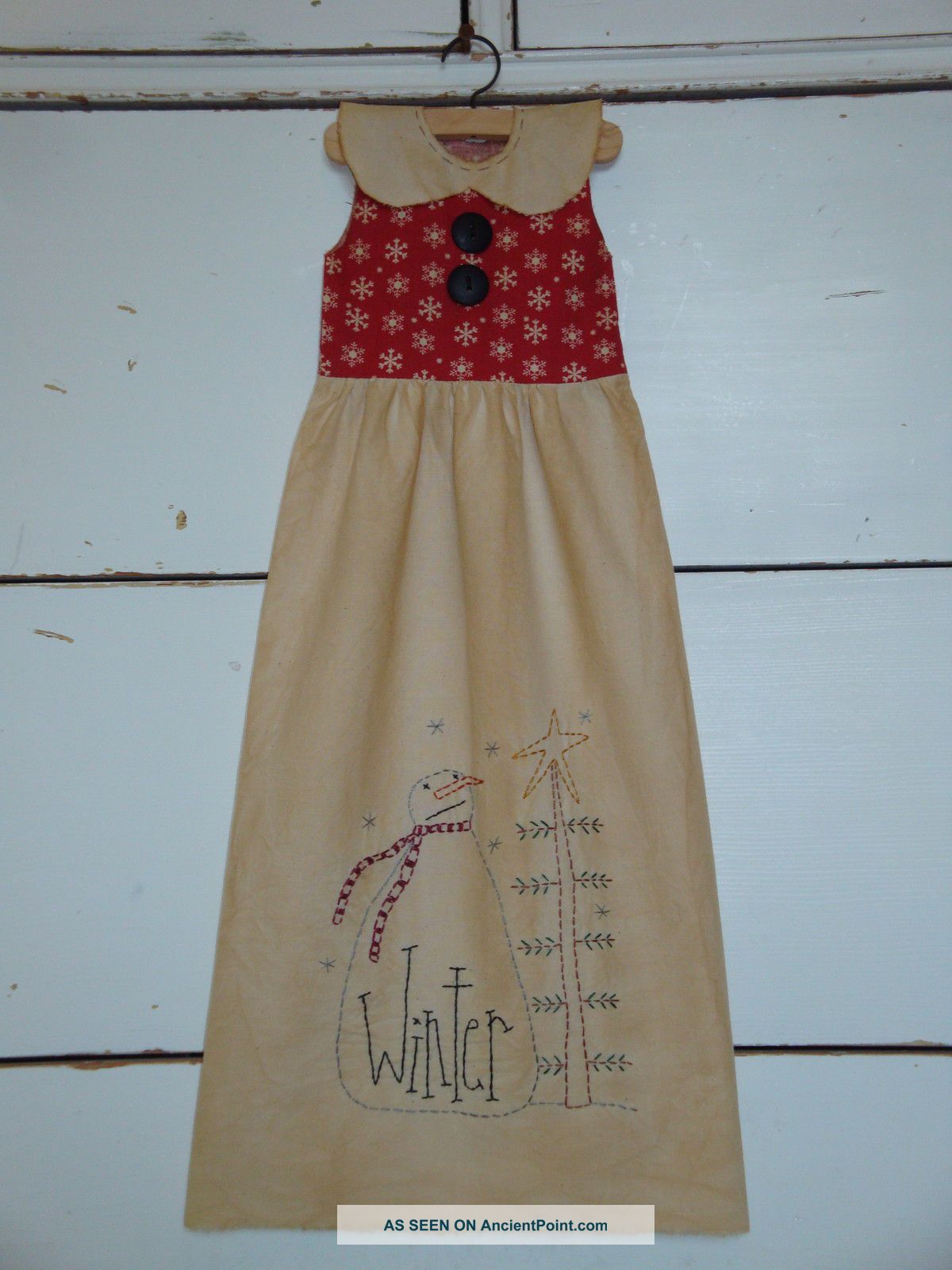 Primitive Decorative Dress,  Tea Dyed,  Hand Made,  Doll Primitives photo