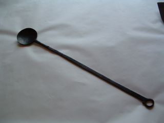 18th Century Pennsylvania Wrought Iron Hearthware Tasting Spoon photo