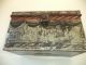 Early American Painted Tin Document Box With Swag Decoration And Brass Handle Primitives photo 2