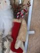 Primitive Handmade Olde St.  Nick With Wool Stocking - Winter/holiday Decoration Primitives photo 5