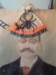 Wonderful Folkart Halloween Picture Old Picture On Wooden Frame ~ Primitives photo 2
