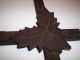 Antique Adirondack Picture Frame Wooden Leaf Corners Hand Incised Orig Finish Primitives photo 4