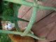 Old Metal Milk Stool=green Paint=spayed Legs=solid= Primitives photo 4