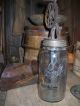 Olde Primitive Early Ball Jar Butter Churn - Wood Handle W/dry Attic Patina Primitives photo 3