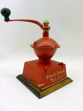 Antique Griswold Grand Union Tea Co.  Cast Iron Coffee Mill Grinder photo