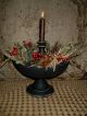 Primitive Wooden Pedestal Bowl~christmas~gingerbread Cookies~candles~gathering Primitives photo 1