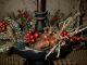 Primitive Wooden Pedestal Bowl~christmas~gingerbread Cookies~candles~gathering Primitives photo 2