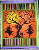 Primitive Halloween Wallhanging Quilt Witches Moon Goblins Halloween Wall Sign Primitives photo 1