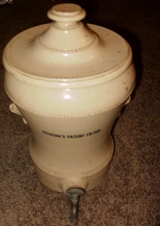 Rare Antique Art Deco Buhring ' S Patent Filter Dispenser Crock & Lid England 30 photo