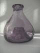 Vintage Glass Fly Trap.  Old Fly Catcher Bottle,  Violet Color. Primitives photo 1