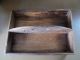 Vtg Primitive Rustic Country Hand Made Wood Divided Carrier Tray Primitives photo 4
