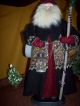 German Style Santa,  Vintage Embroidered Wool Coat,  Vintage Lantern Primitives photo 9