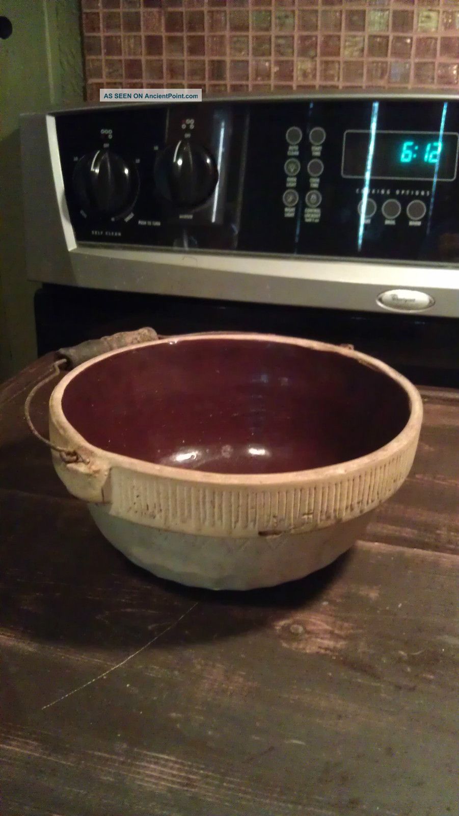 Rare Old Piece Of Salt Glazed Pottery Primitives photo