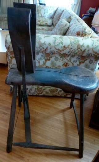 Antique Primitive Harness - Maker ' S Bench,  Workbench,  Stool,  150+ Years Old photo