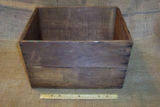 Primitive Wooden Box Old Antique Country Farm Barn Wood Crate Tool photo
