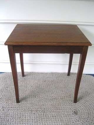 Antique Primitive Birch Wood 4 - Leg Small Table,  Stool,  Bench photo
