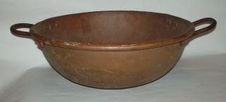 Vintage Antique Primitive Handmade Brass Pot Bowl,  19c photo